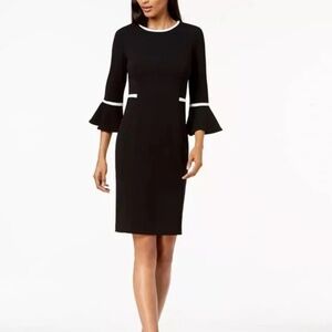 Calvin Klein Bell Sleeve Sheath Dress